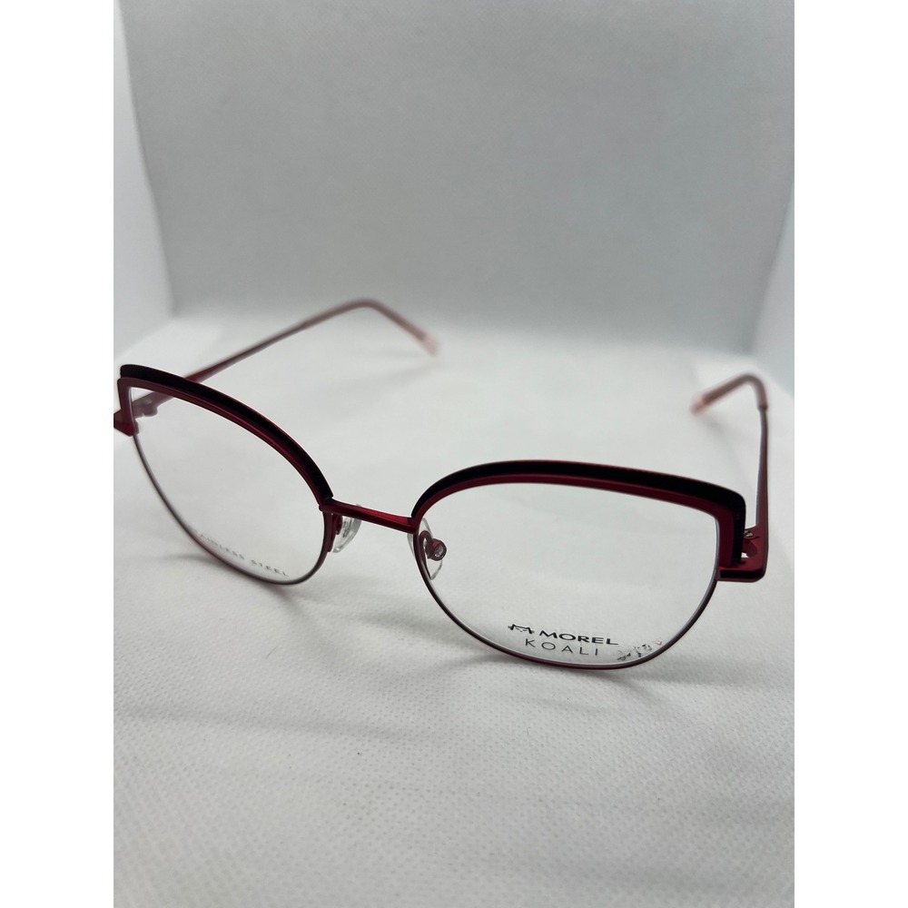 Morel Koali Designer Eyeglasses Frames Cat Eye Burgundy‎ Red France 51-18